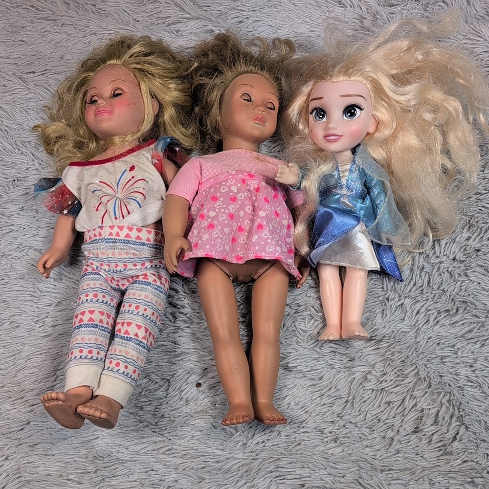 Lot Of 3 Dolls Elsa Play Fun Homeschool